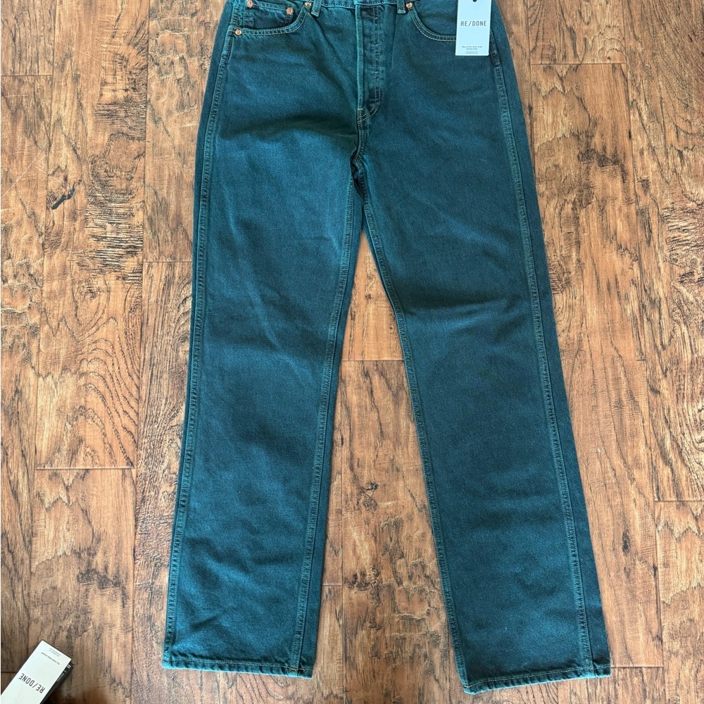NWT Re/Done Teal Denim Jeans - Picture 3 of 5